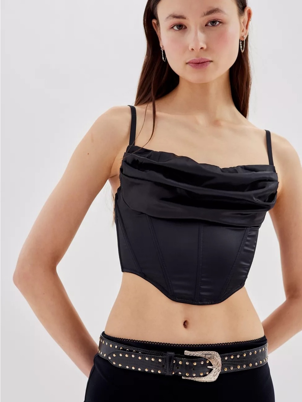 Urban Outfitters Lexi Satin Cowl Corset Top Large Coquette Y2K Festival Club